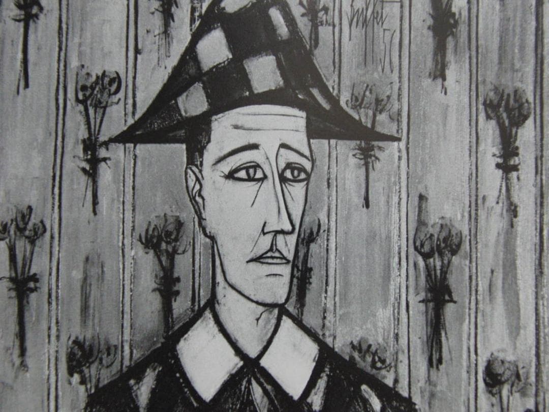 ベルナール・ビュッフェ、「Arlequin」、希少画集の額装画、人気作品