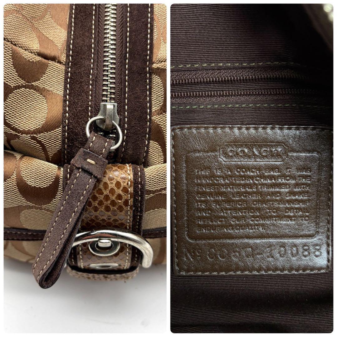 コーチ ハンドバッグ ソーホー パッチワーク y2k 茶 10088