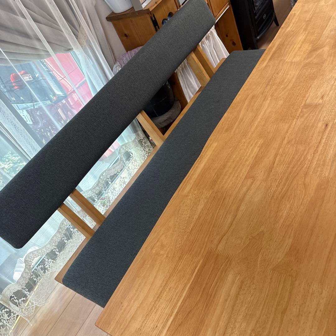 ※引き取り限定※『白王』無垢材180ダイニングテーブル6点セット回転椅子➕ベンチ