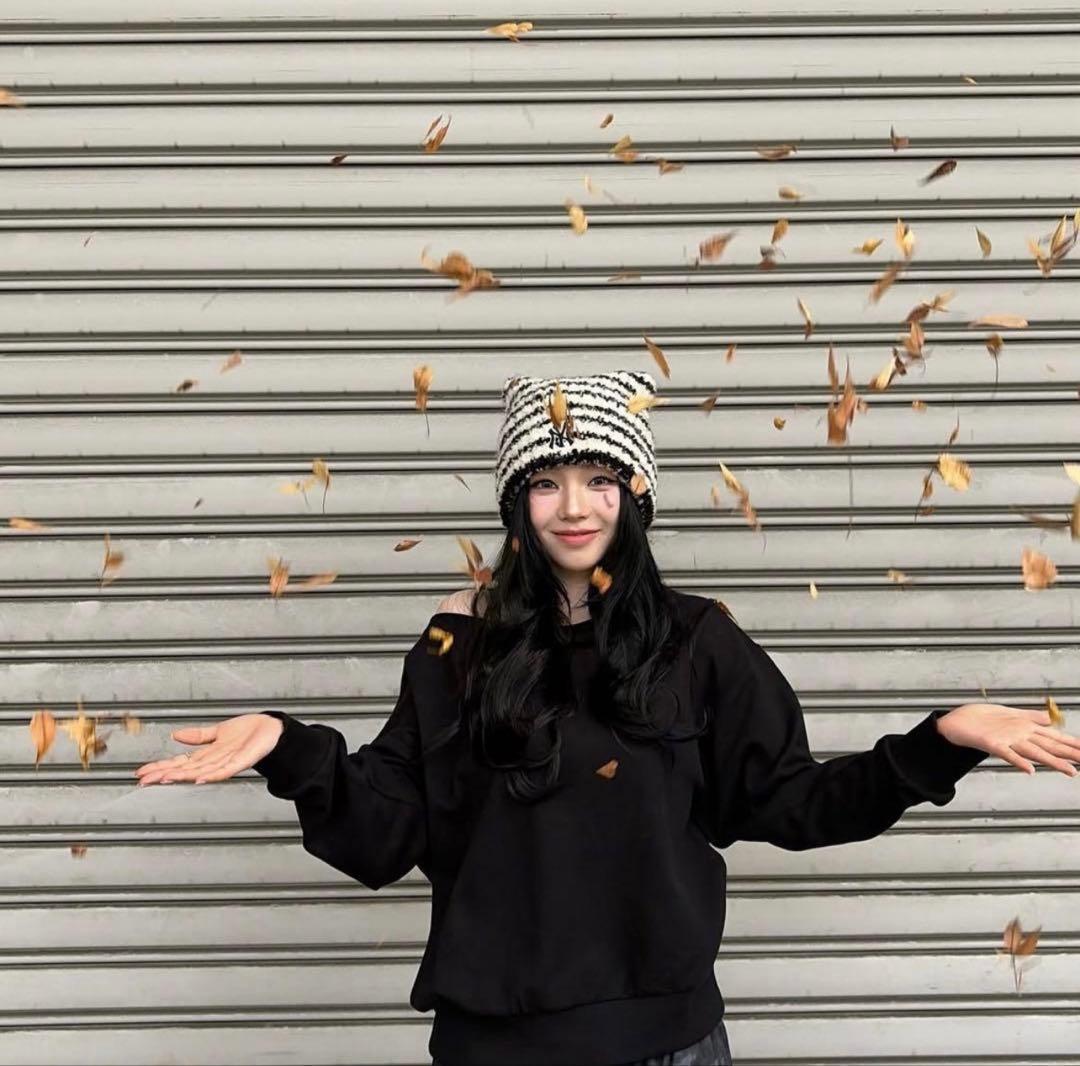 韓国限定 MLB カリナ 猫耳 ミャオン ビーニー ニット帽 aespa - メルカリ