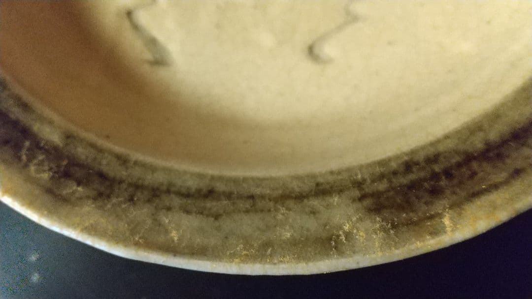 骨董 明治の酒津焼　秋草芒に虫の図　丸皿四枚！渋い