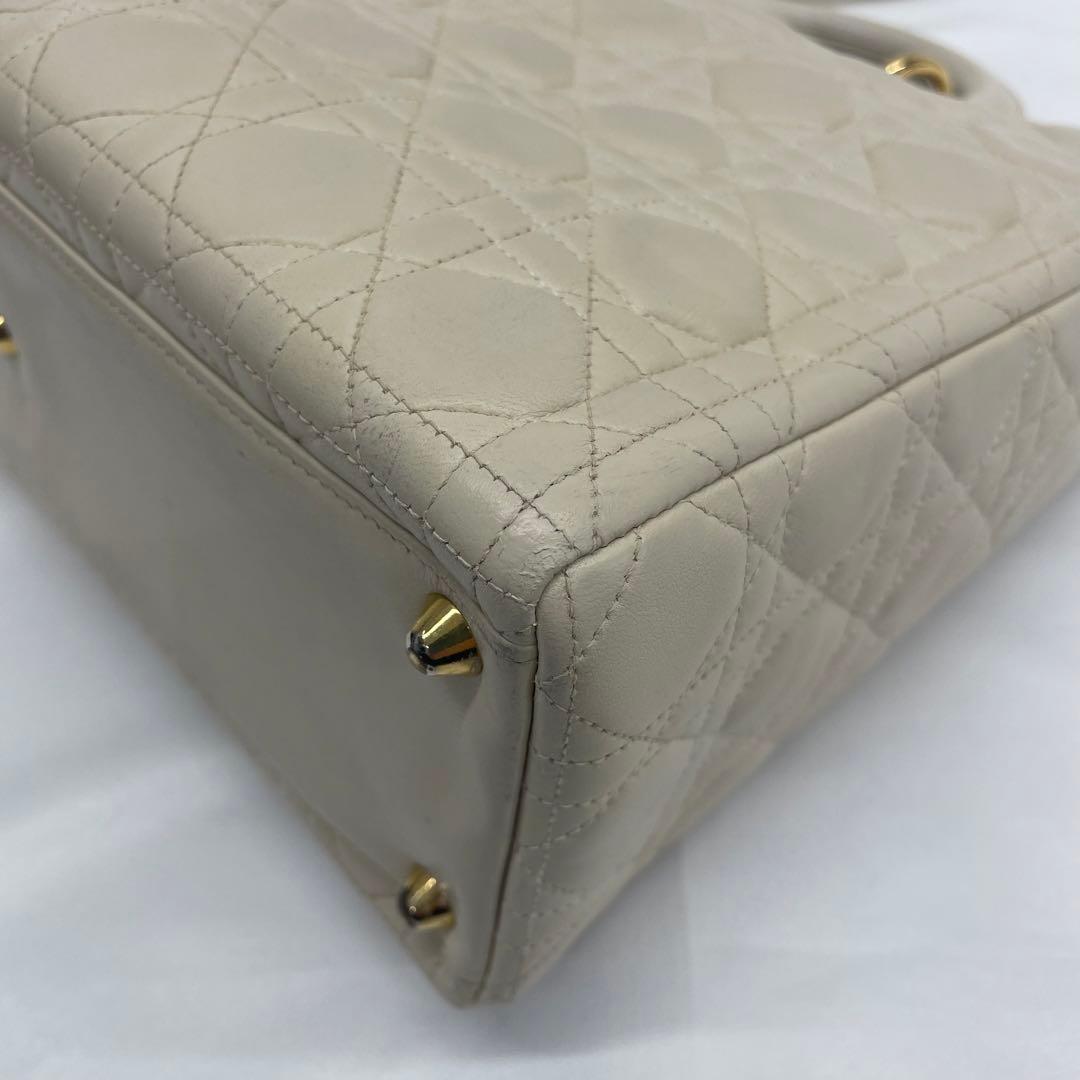 美品✨Dior レディディオール 2way ハンドバッグ ホワイト アイボリー