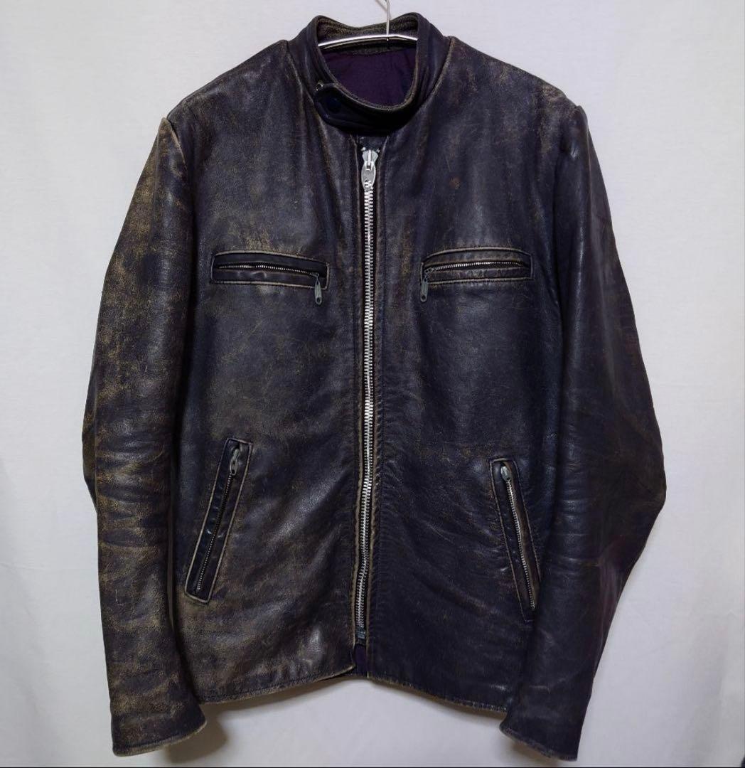 60sライトニングジッパー　フェード　ライダース　 j100 型　茶芯 60sライトニングジッパー フェード ライダース j100 型 茶芯 60s