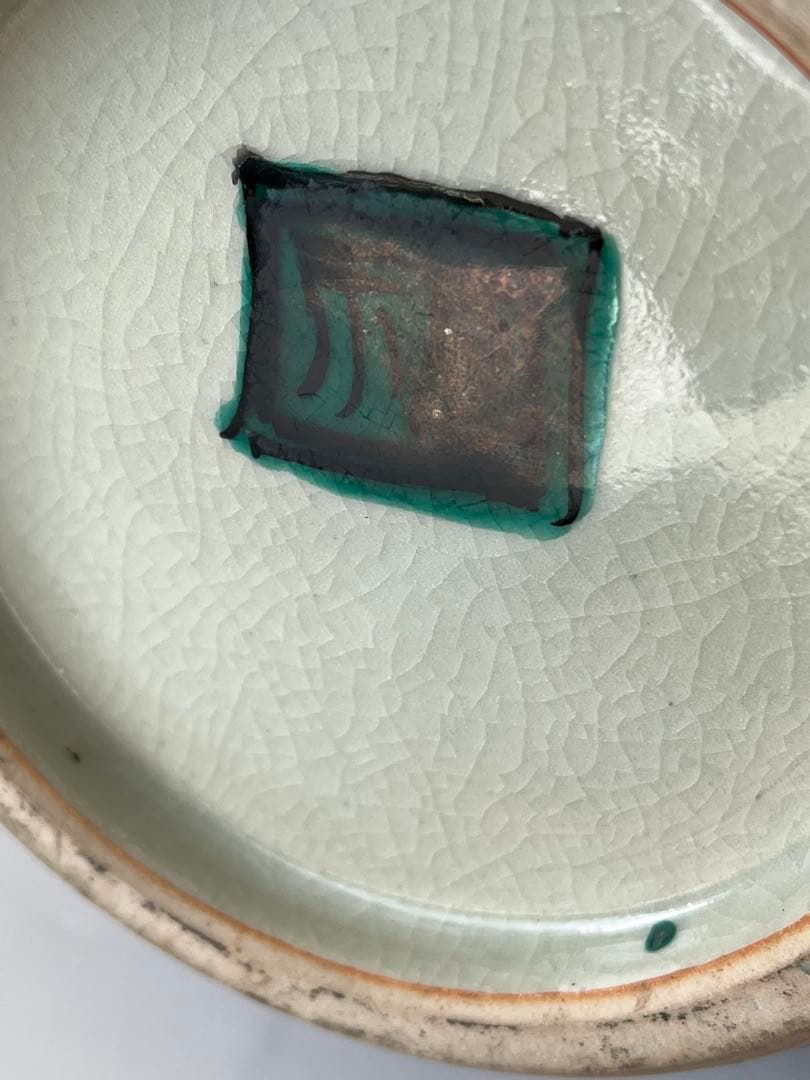 九谷焼 花瓶 手描き 骨董 角福 牡丹 花模様 美品