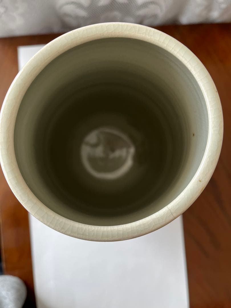 九谷焼 花瓶 手描き 骨董 角福 牡丹 花模様 美品