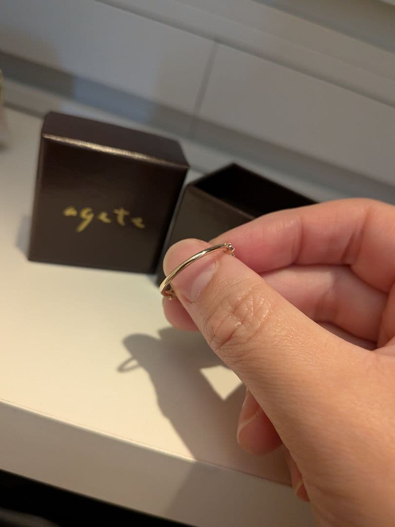 agete リング 水瓶座 K5　アメジスト／アクアマリンリング　正規品