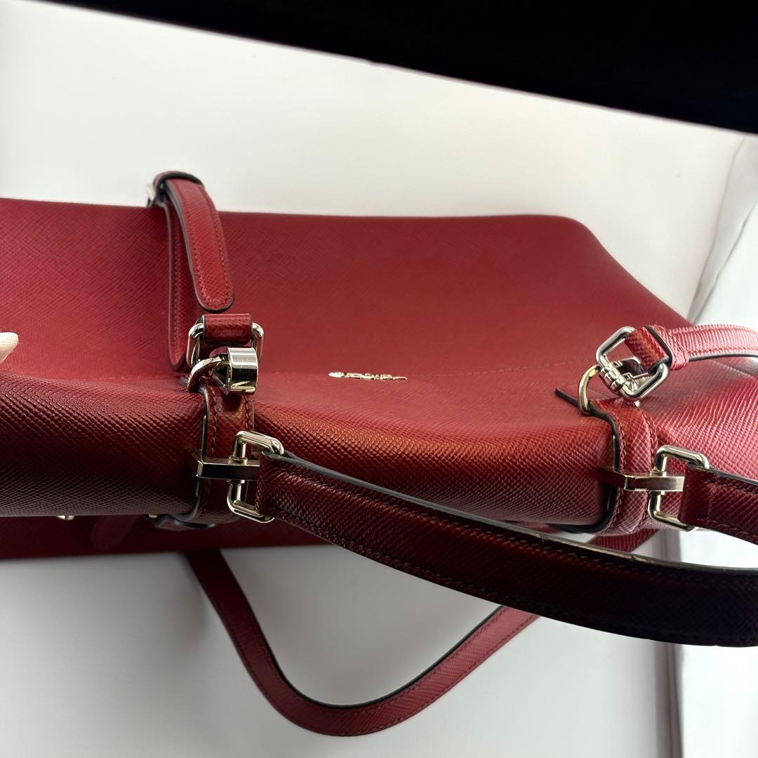 PRADAサフィアーノレザ 2wayバッグ上品高級トート ショルダー極美品