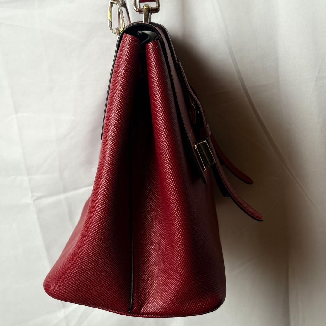 PRADAサフィアーノレザ 2wayバッグ上品高級トート ショルダー極美品