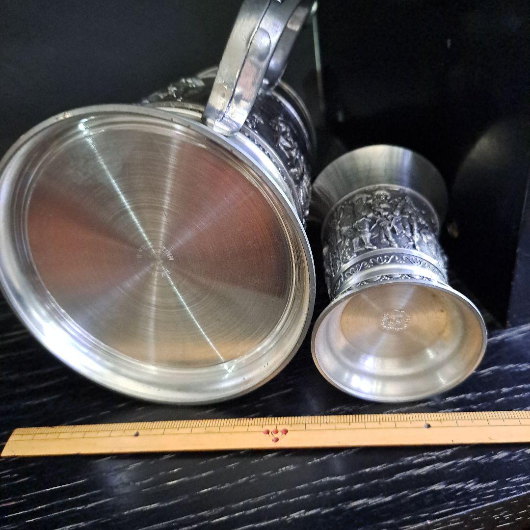 ベルギー製　新品　ピューター　97％　ビアジョッキ&カップ