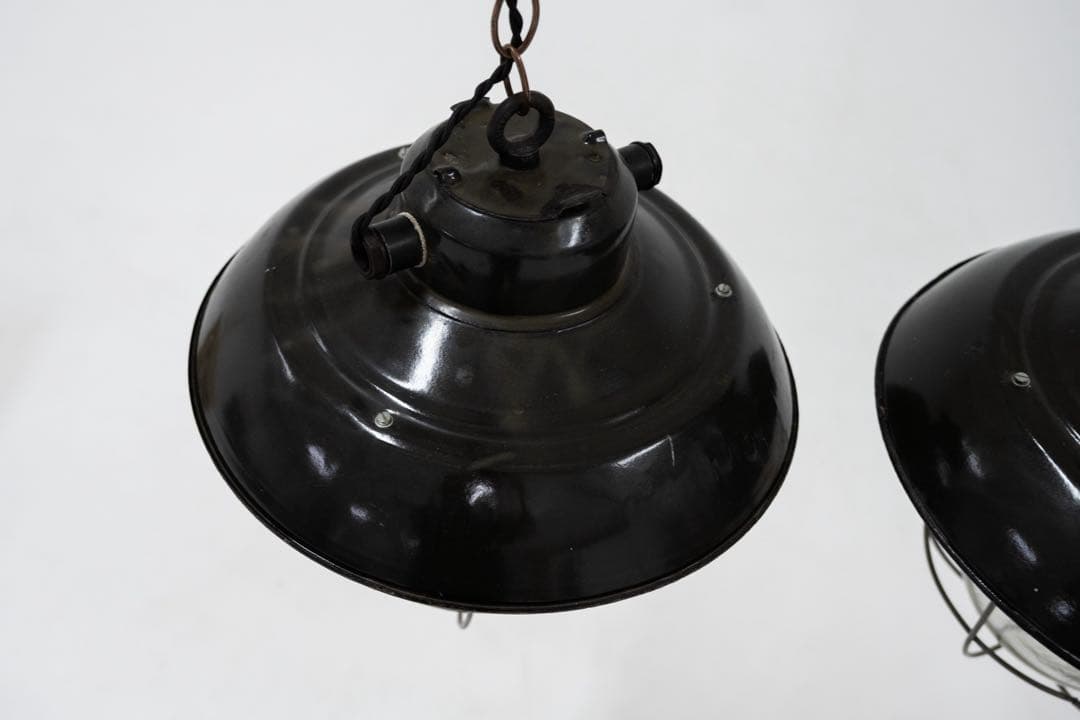 ビンテージインダストリアル ペンダントライト 2個セット ブラック