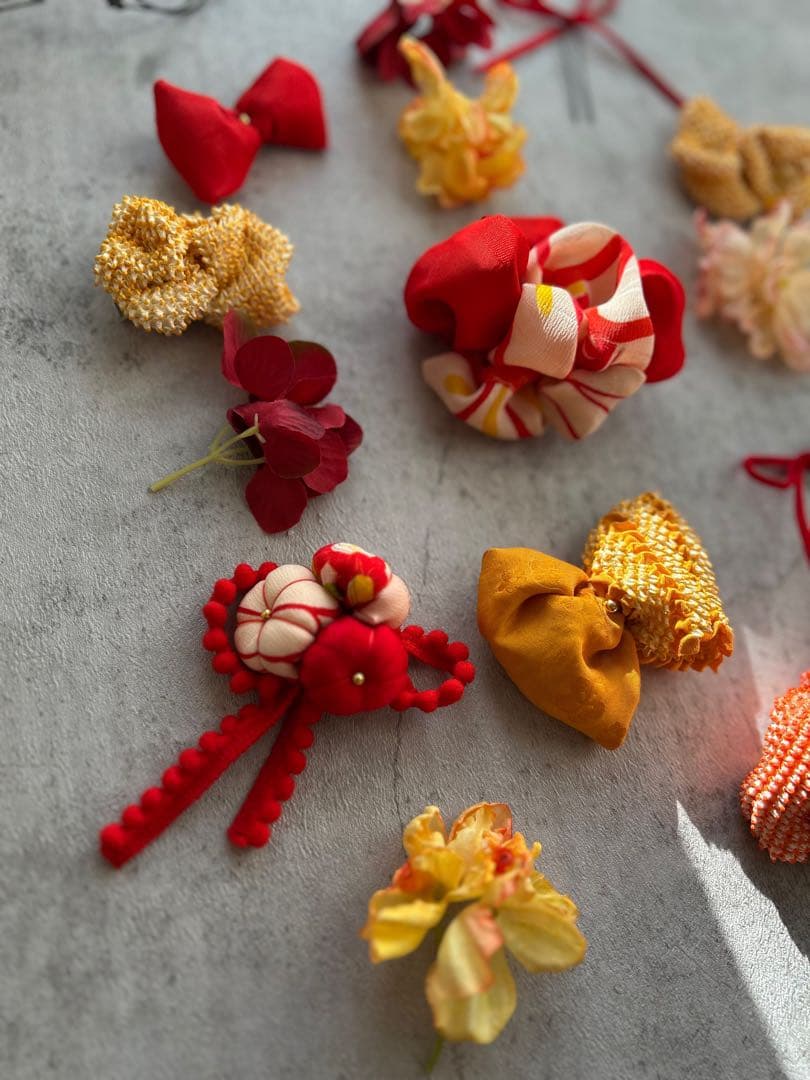 七五三　七五三髪飾り　ヘッドドレス　着物髪飾り可愛い黄色の髪飾り　036