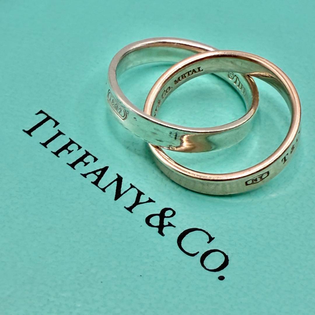 【希少】ティファニー　7号　インターロッキング　リング　シルバー×ルベドメタル