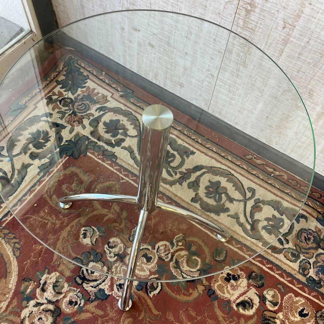 北欧レトロ ガラステーブル バーテーブル ラウンドテーブル ダイニングテーブル