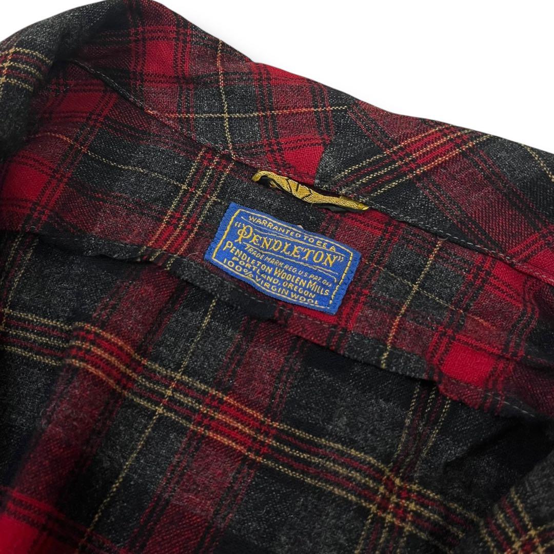 【40s】PENDLETON タータンチェック柄 ガウン ノーカラーコート L