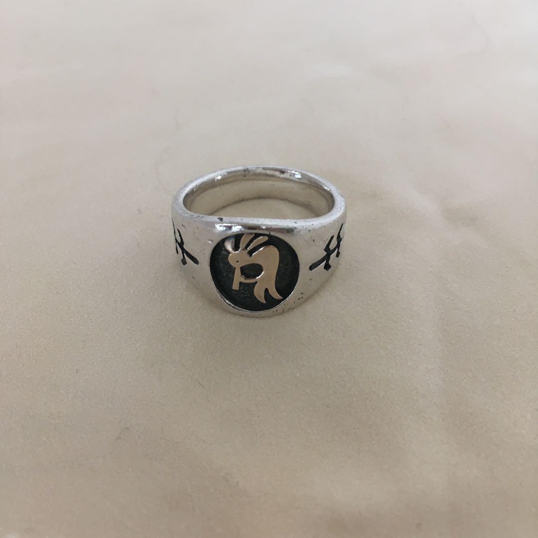 ココペリデザイン 指輪 10金 シルバー925 太め インディアンジュエリー？