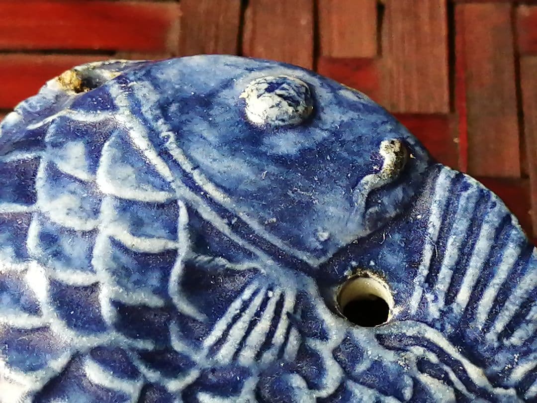 骨董　李朝　鯛型水滴書道具