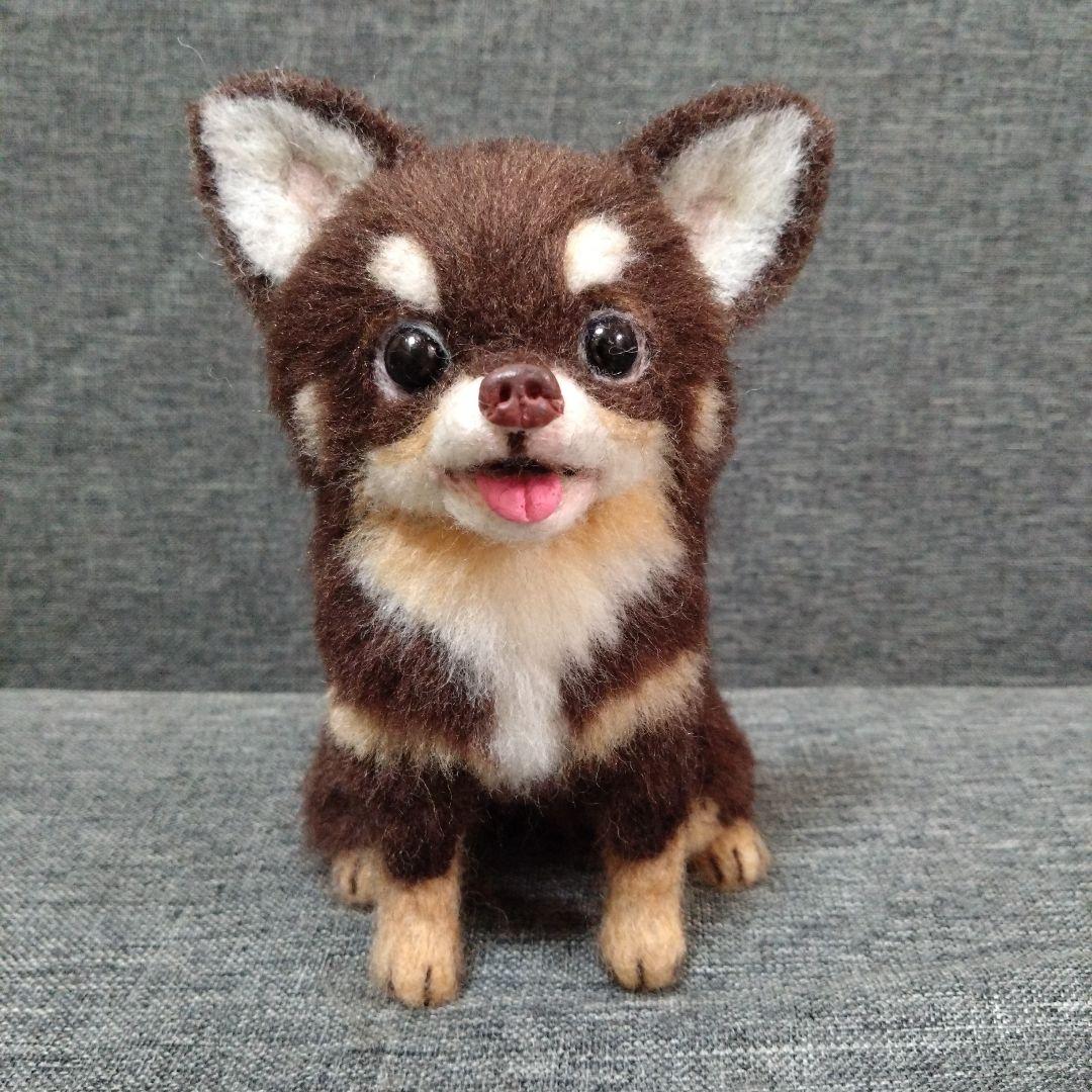 羊毛フェルト チワワ ハンドメイド 犬 - メルカリ