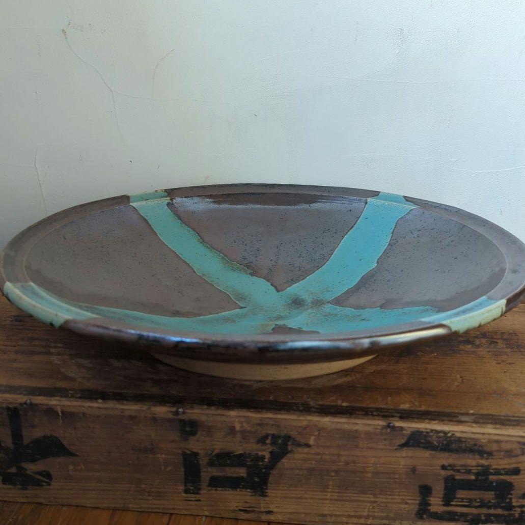 民藝】【益子】掛流し特大皿【白石 篤 造】【民芸】 - メルカリ