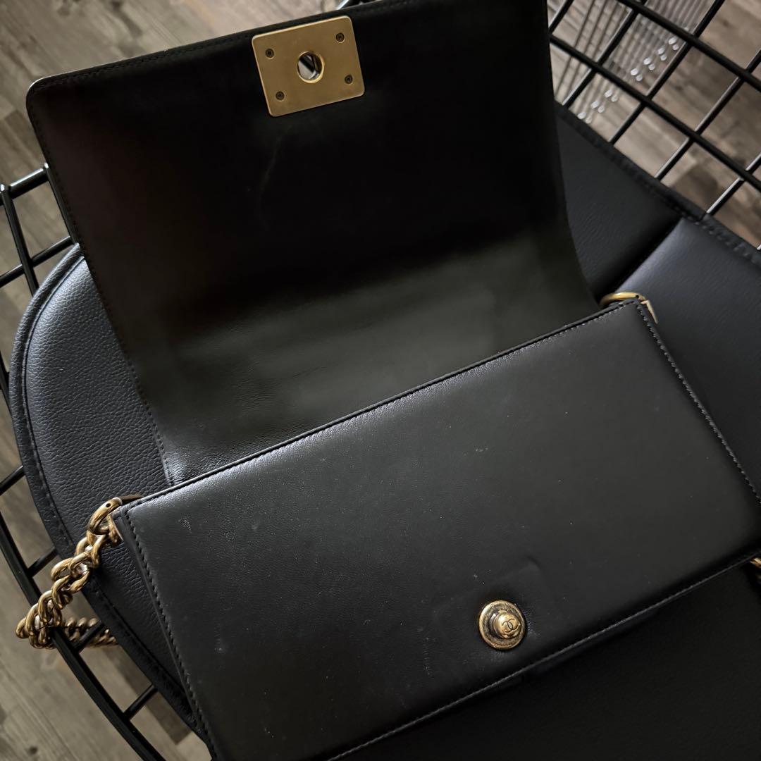 CHANEL ボーイシャネル トップハンドル チェーンショルダーバッグ ブラック