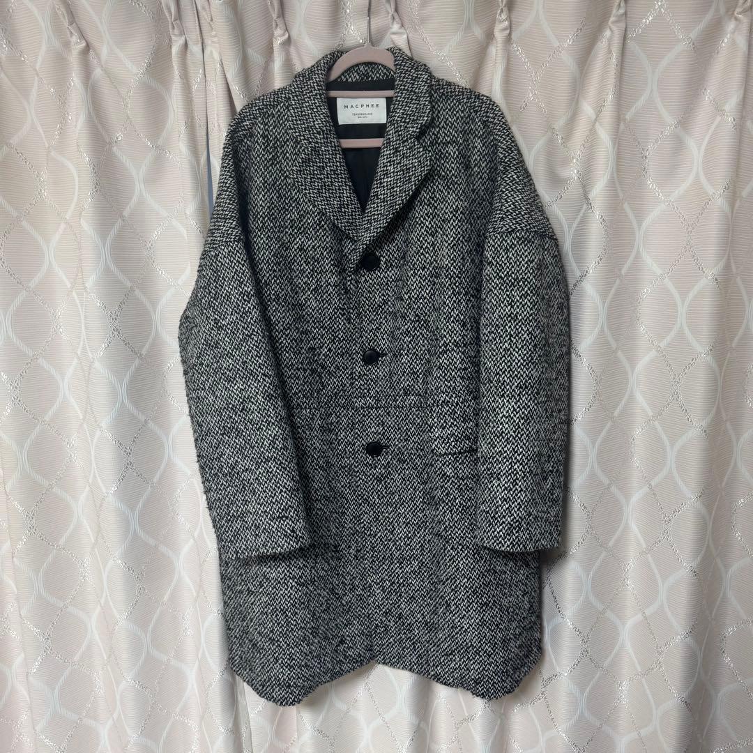 MACPHEE ブロークンツイード オーバーサイズドコート