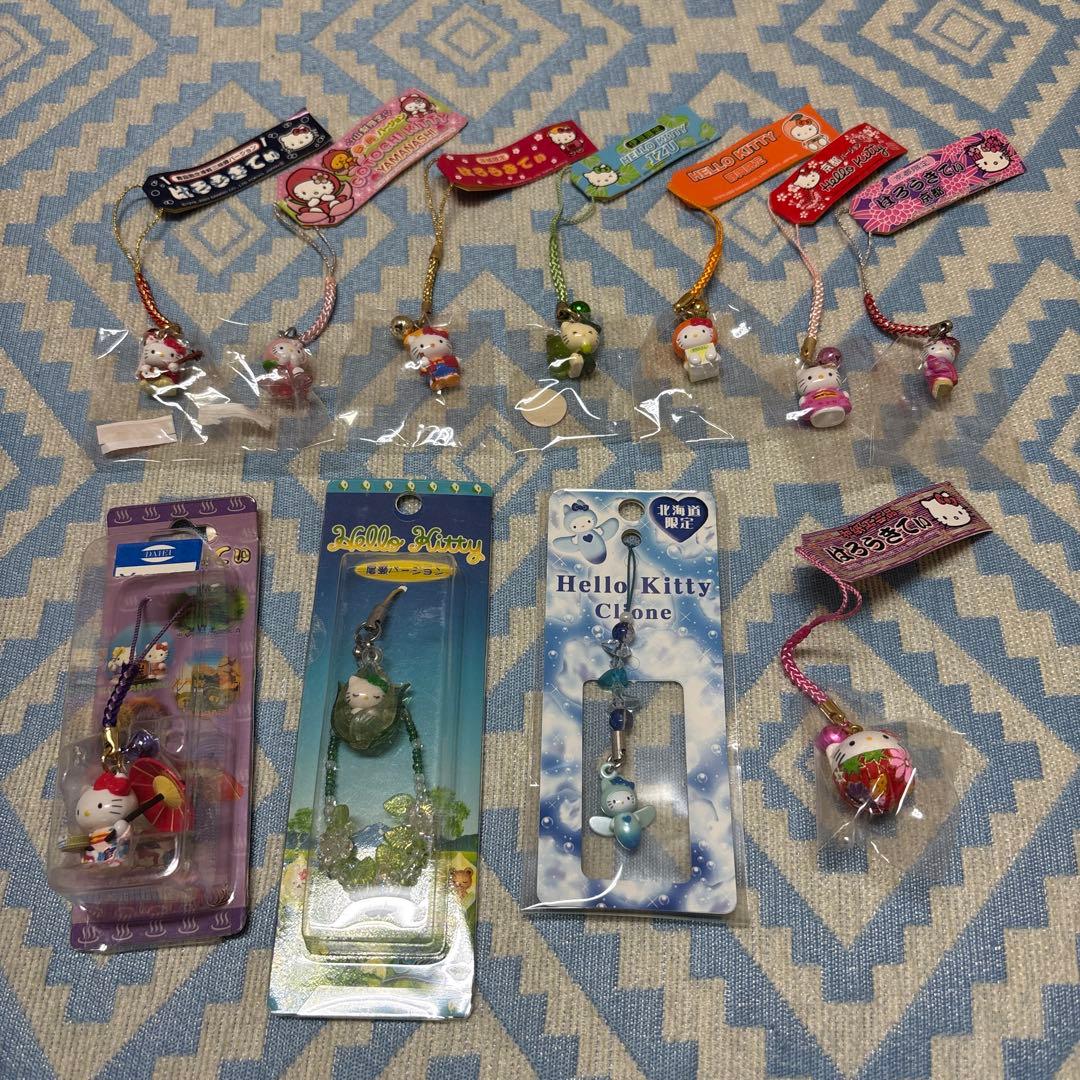 新品未使用】ハローキティ根付ストラップ11点セット ご当地キティ