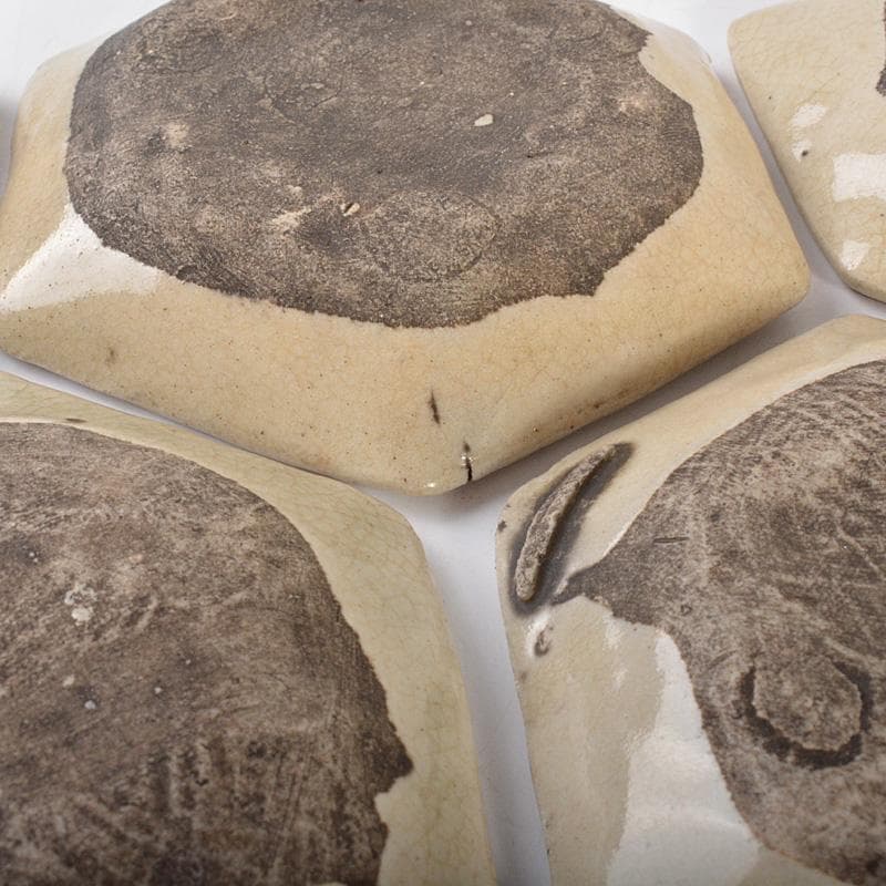 中国 南宋 官窯 氷裂漢字文 六角皿 手塩皿 小皿 6客まとめて