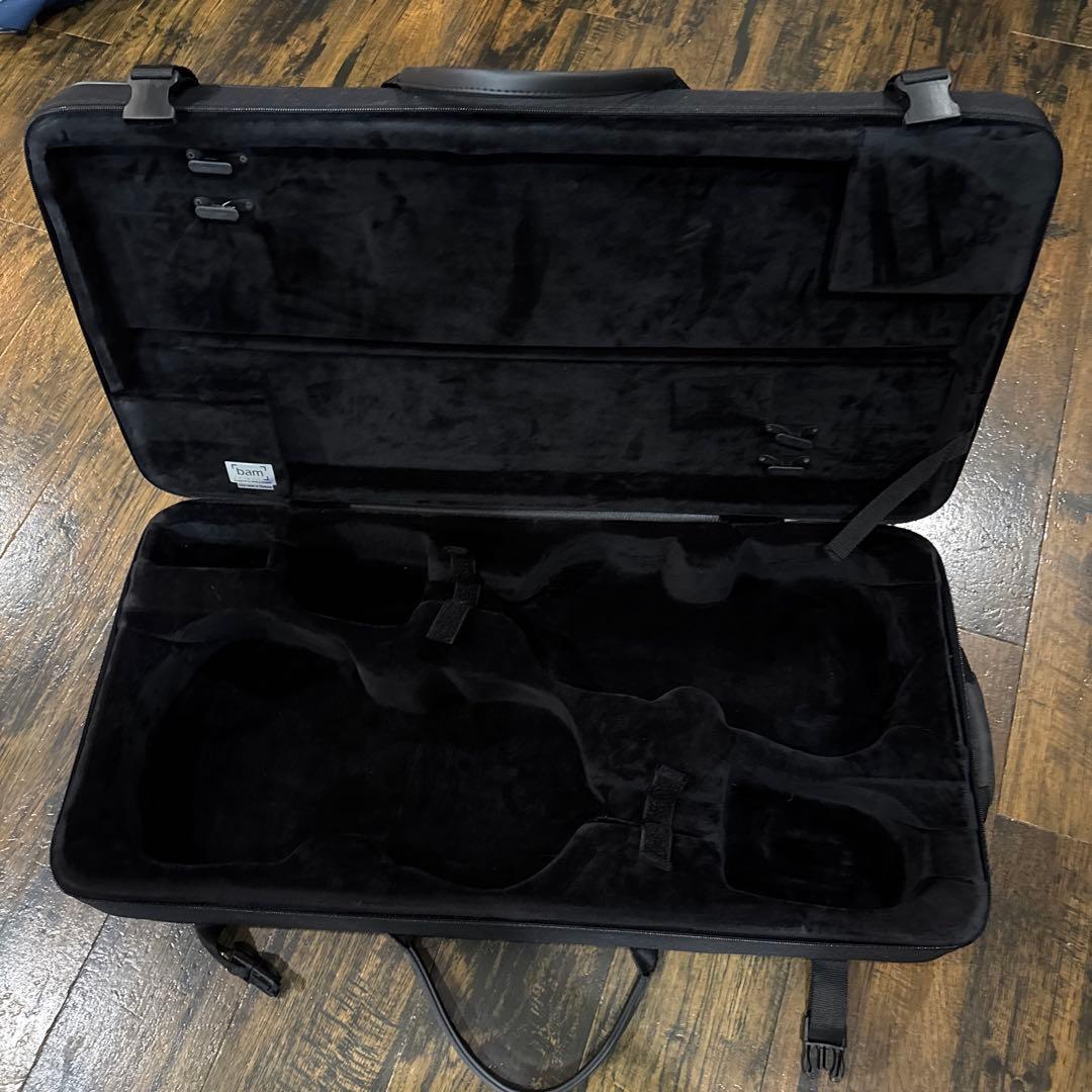 bam ヴァイオリン　ヴィオラ　ダブルケース 黒　ショルダーベルト付き