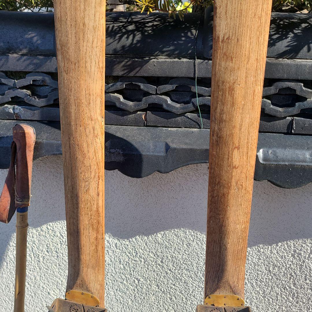 週末限定価格】アンティーク 木製 スキー板 ストック セット