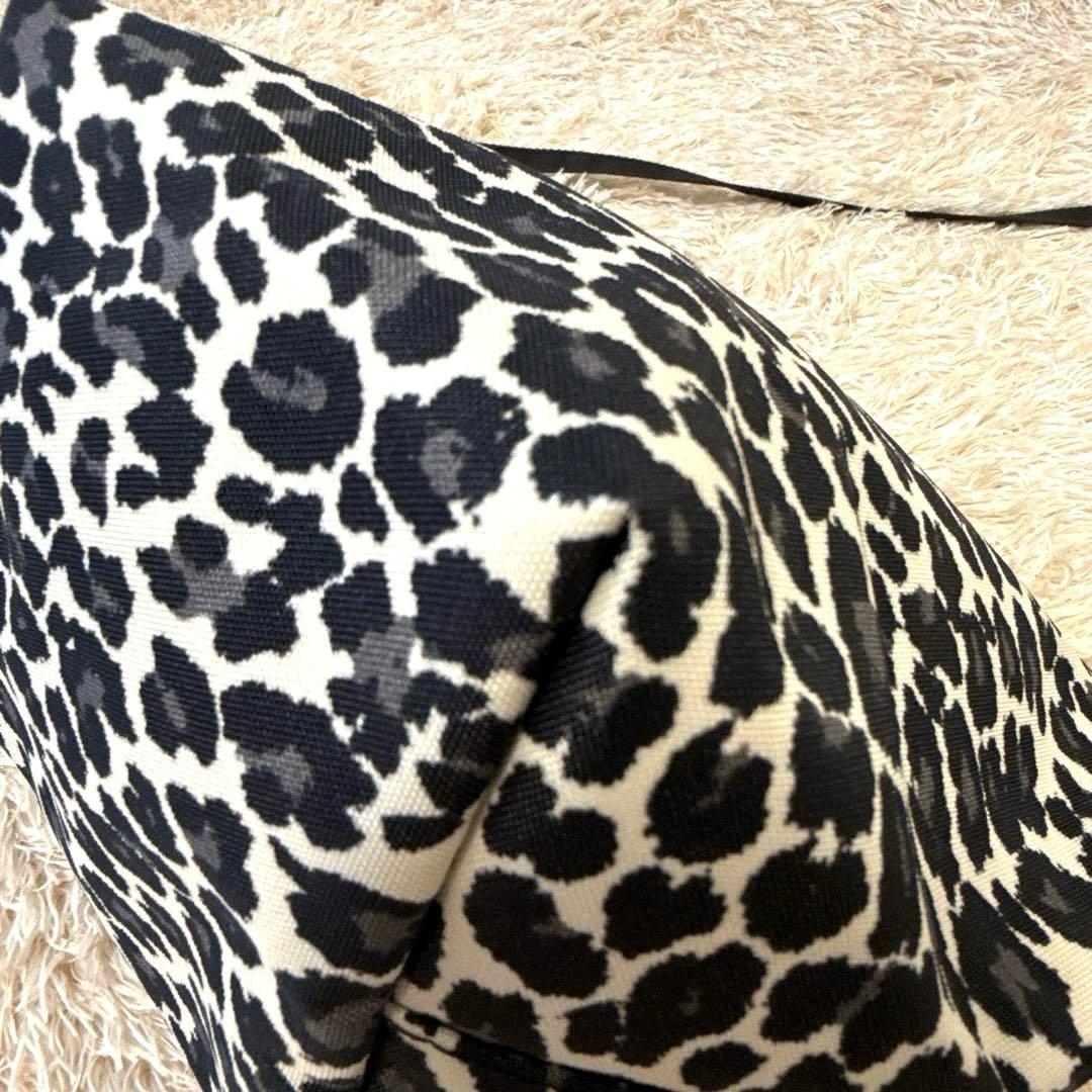 【美品】エルベシャプリエ 舟型ショルダーバッグ S パンサーブラン