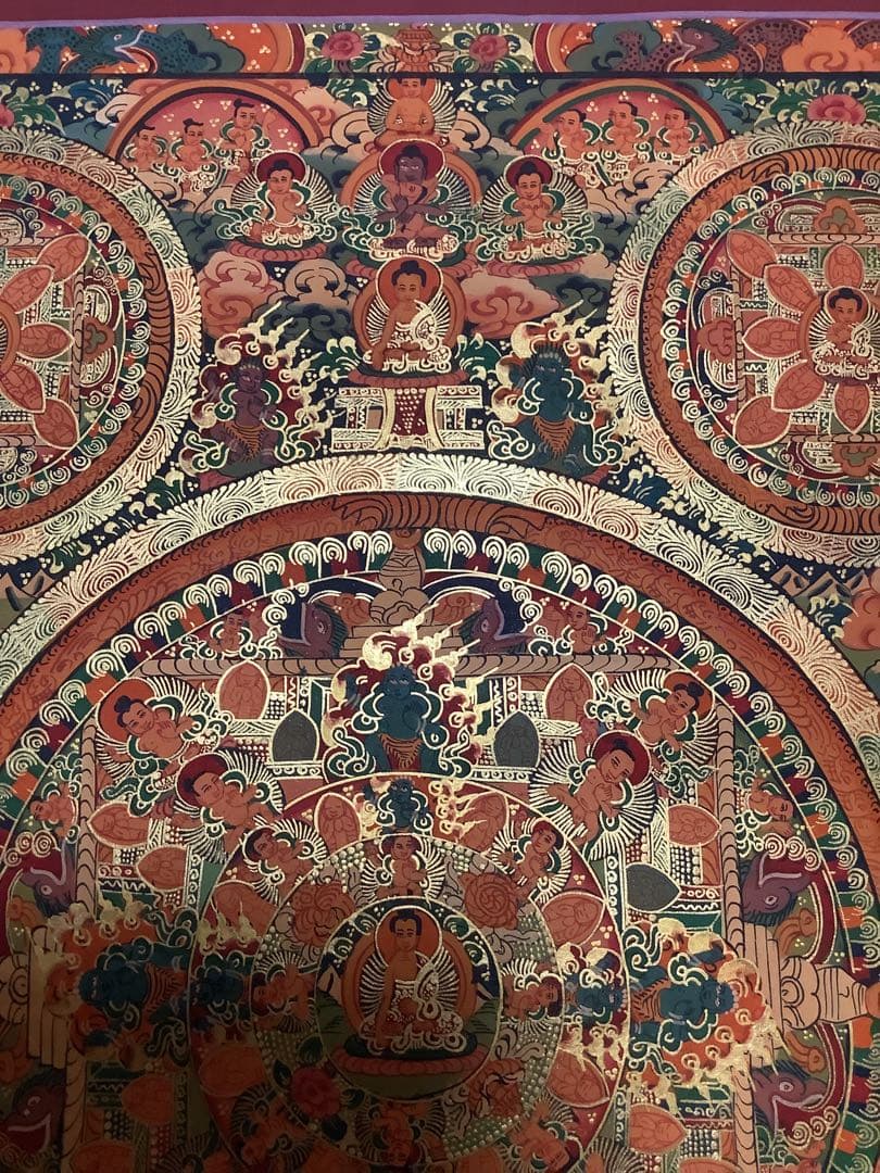《 チベット密教　新品　1点物 》 手描き　曼荼羅　仏陀　釈迦　仏画　仏教　a7