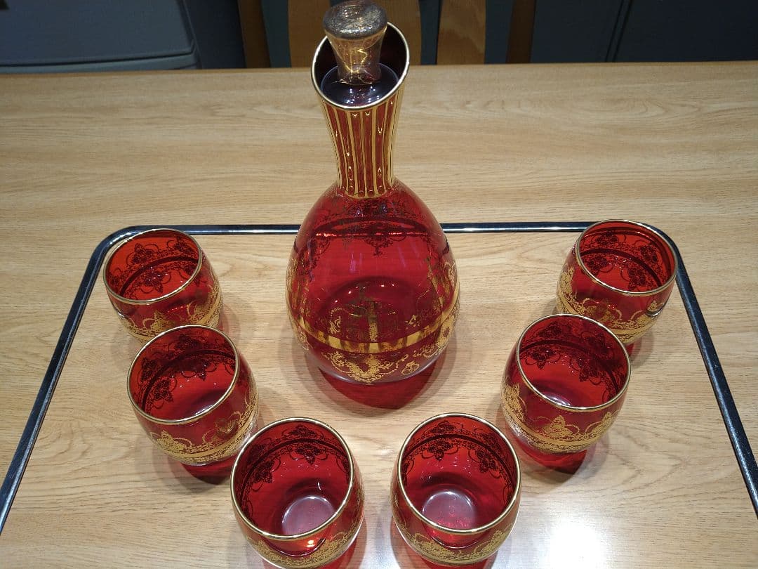 最終値下げベネチアンムラーノ島グラス デキャンタ グラス6個セット