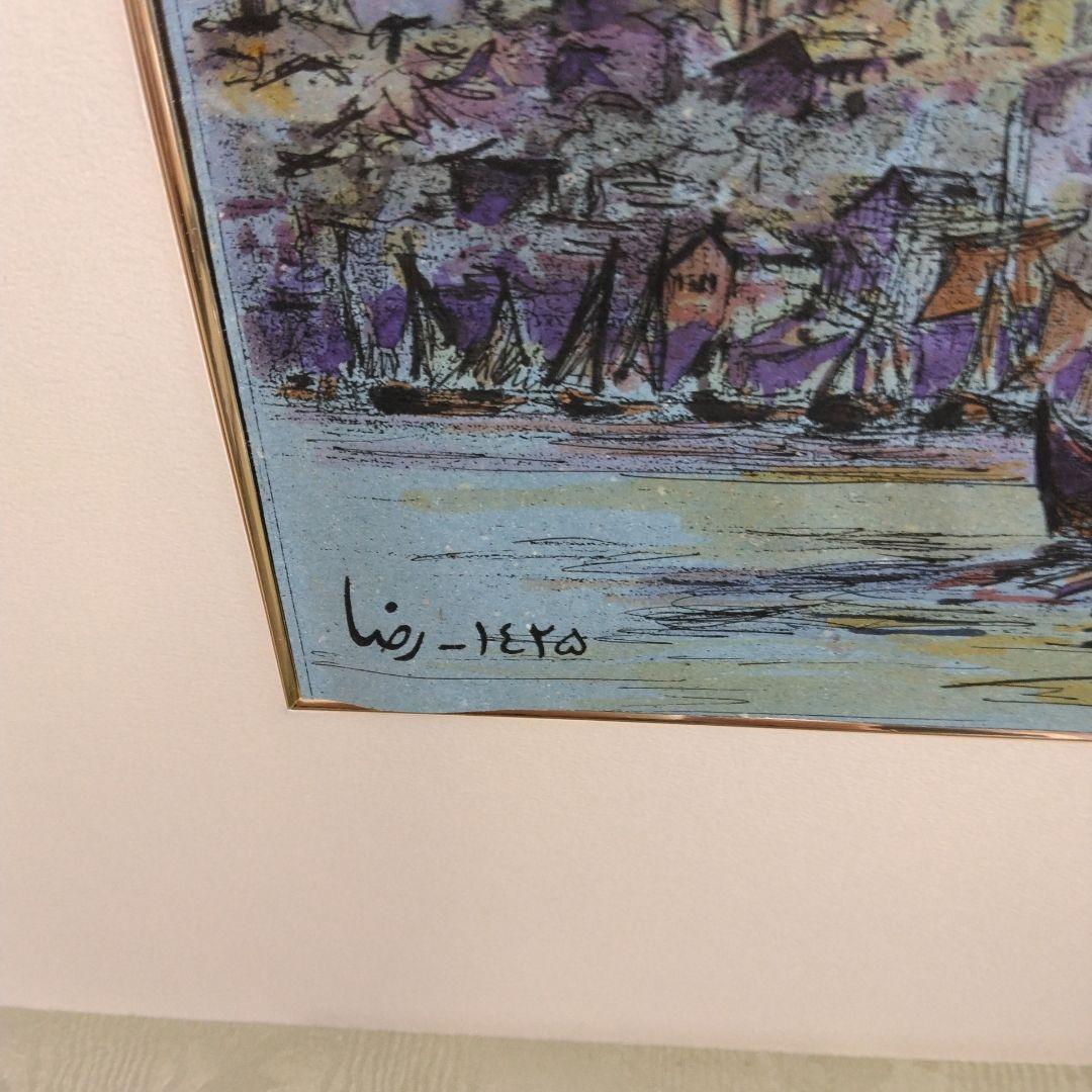 E-121 イスラム寺院 ジャーミーのある風景画 トルコ E-121 イスラム