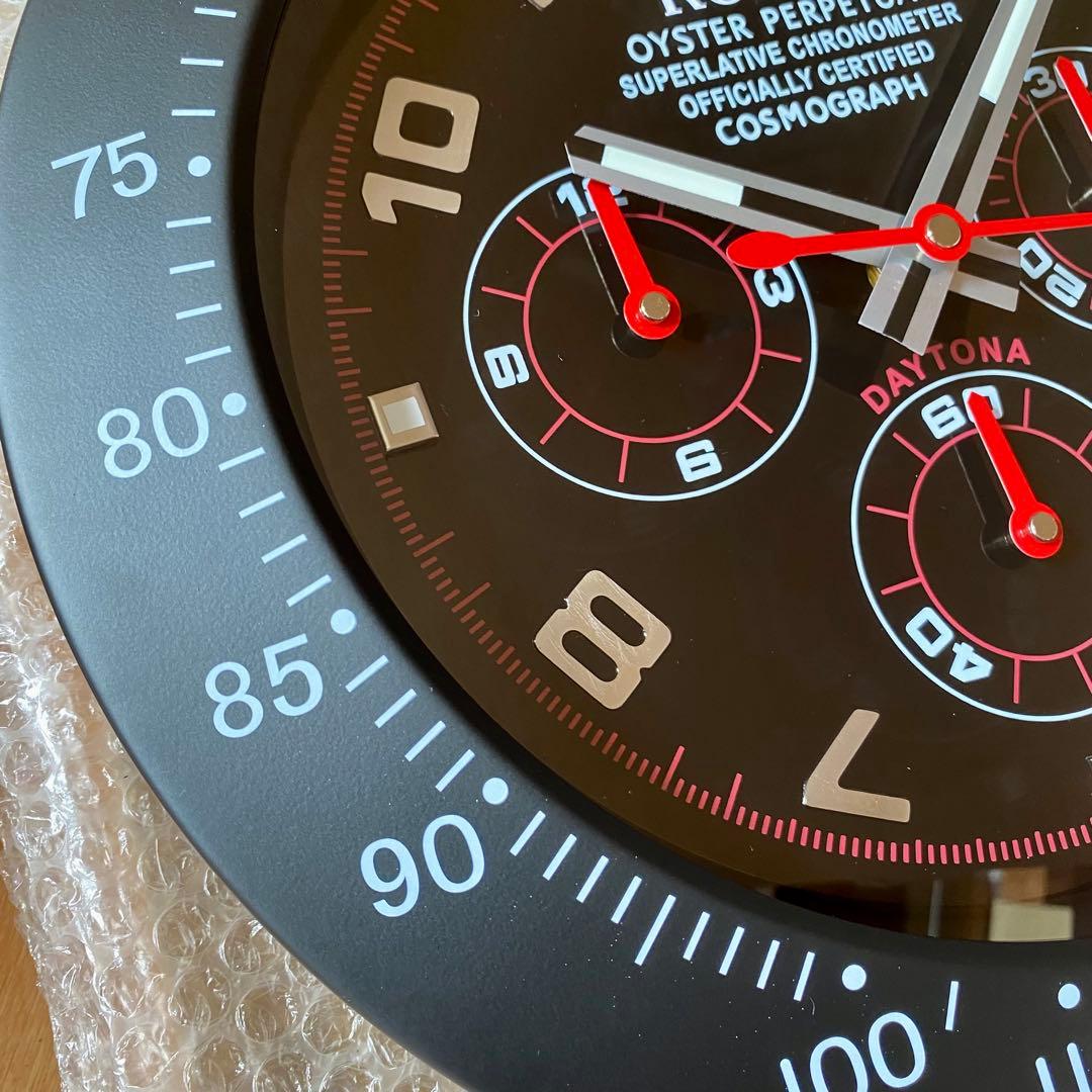 海外販促品 新品 ROLEX掛け時計 デイトナ ブラック／赤針！ レア
