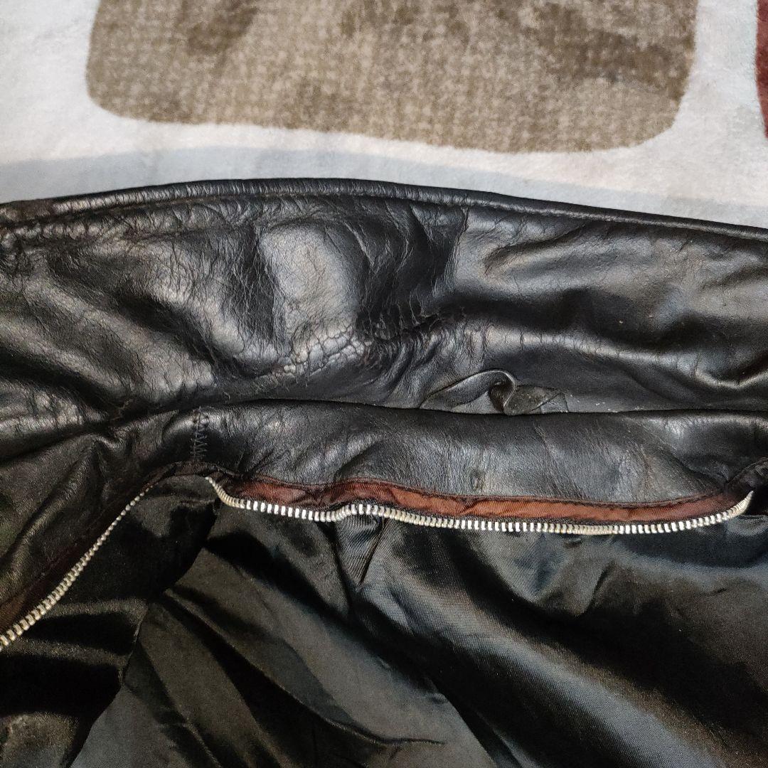 D*A様 人気定番Schot642襟付シングルライダースジャケット38ダメなら交