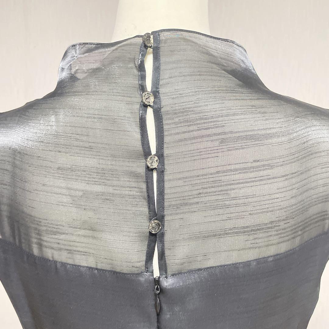 最終価格　東京ソワール コウガマリコ ドレス　Lサイズ フレンチスリーブ 光沢