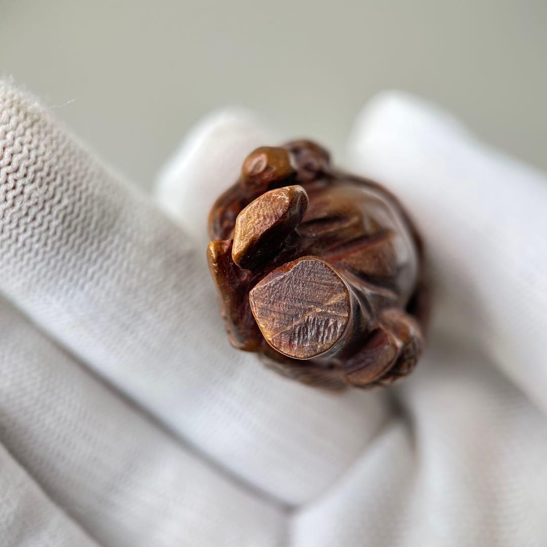 彫刻極上根付天然素材アンティーク骨董飾り物古美術置物細密細工