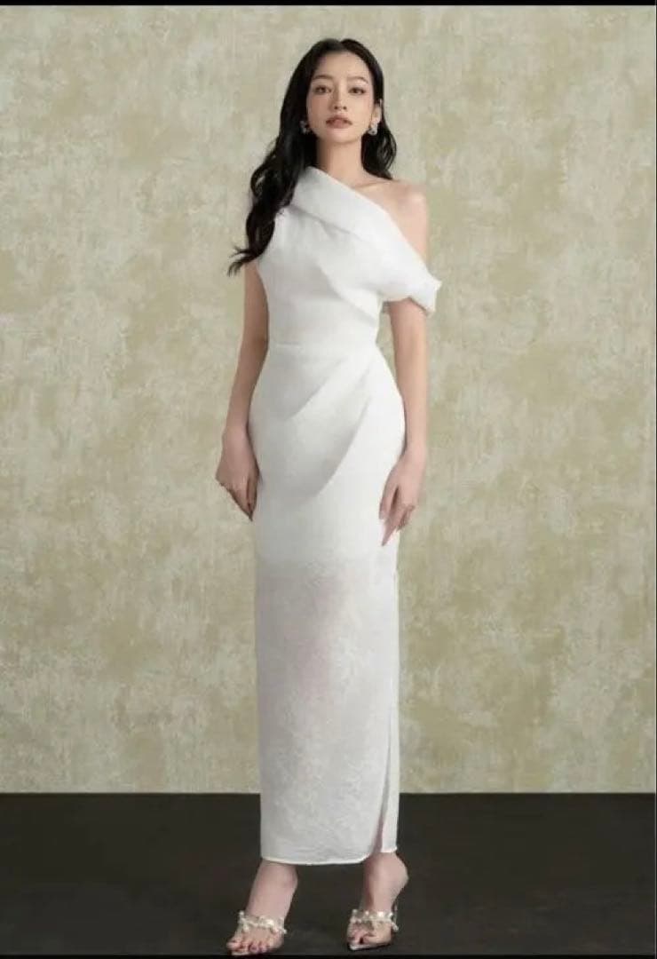 ホワイト ワンショルダー ドレス 【新品タグ付】DeNio MEAN BLVD