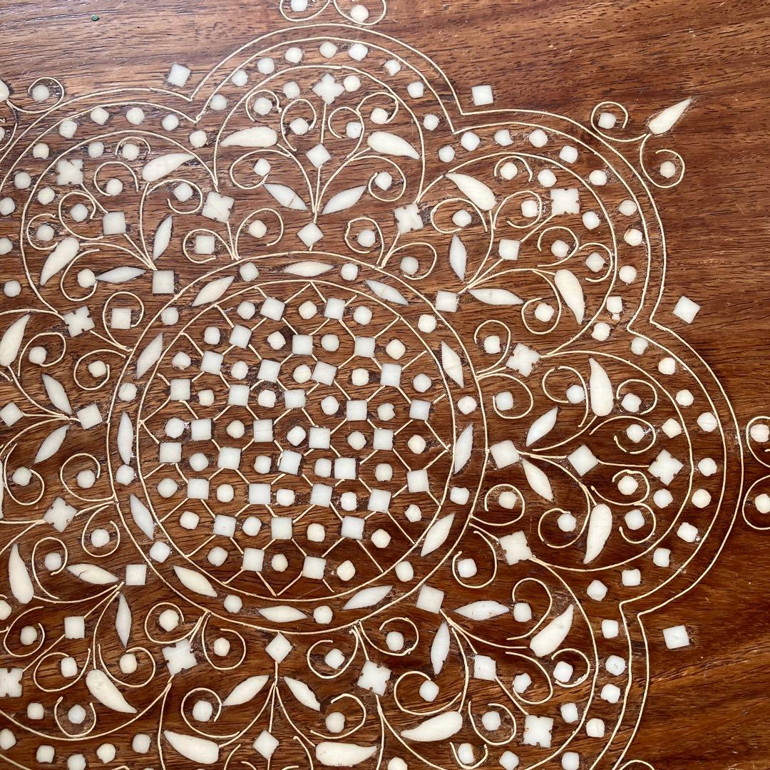 中東で購入した象嵌彫テーブルの通販はau PAY マーケット - 輸入雑貨の