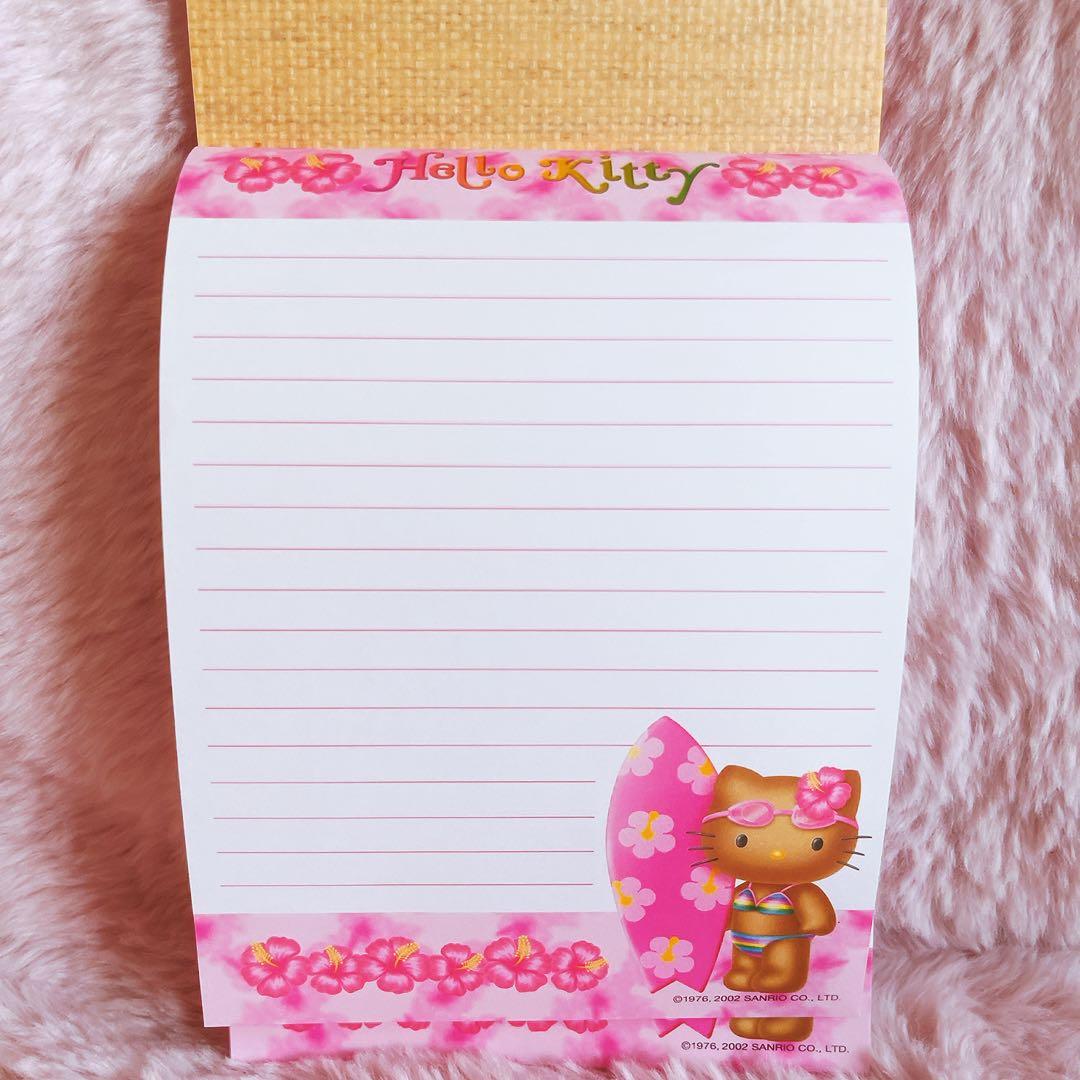 希少レア　ハローキティ　日焼け　ボード　ハイビスカス　レターセット　メモ帳