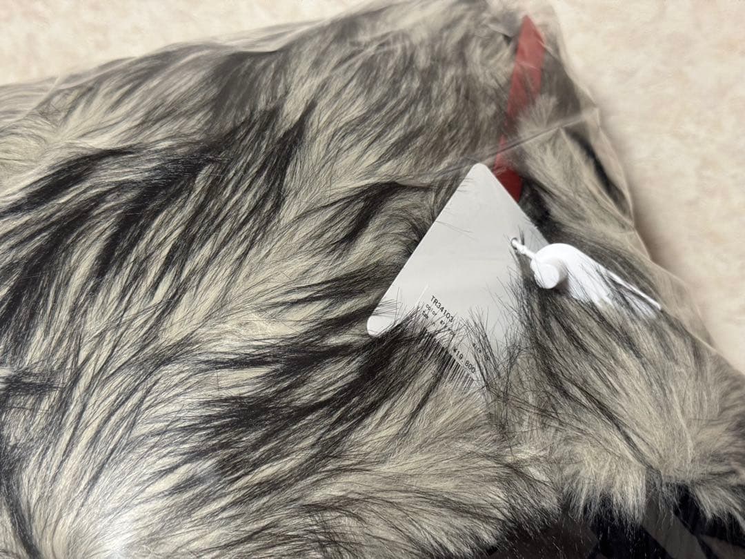 パンツ theredthread S flip fur pants gray black