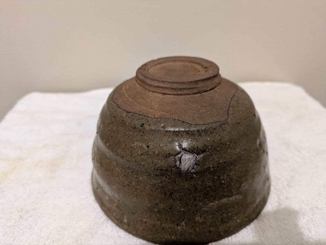 江戸時代 古唐津 三日月高台 茶碗 金直し 時代箱 唐津 時代物