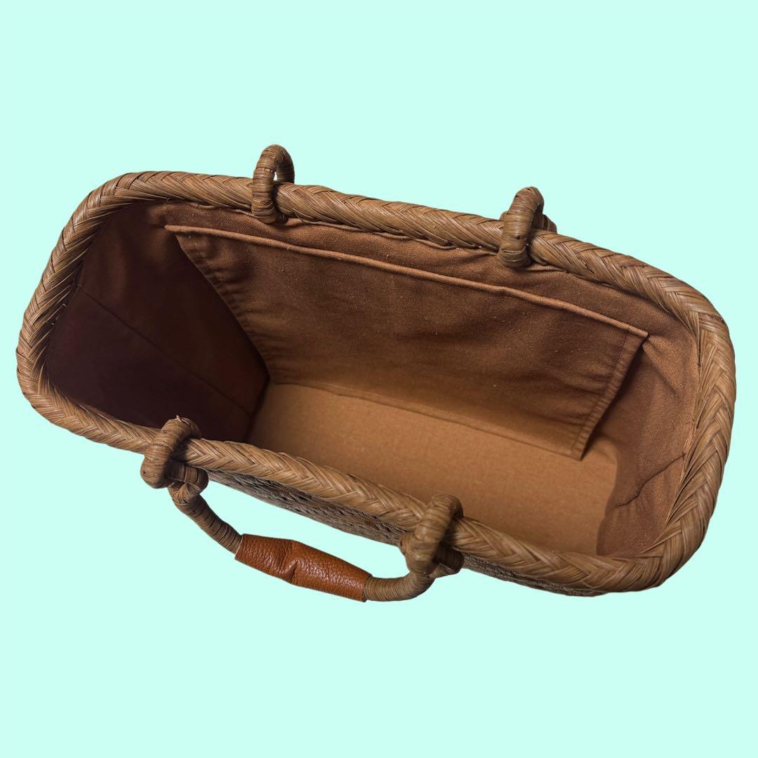 【新品】日本製　山ぶどう　カゴバッグ　持ち手リング　Ｌサイズ
