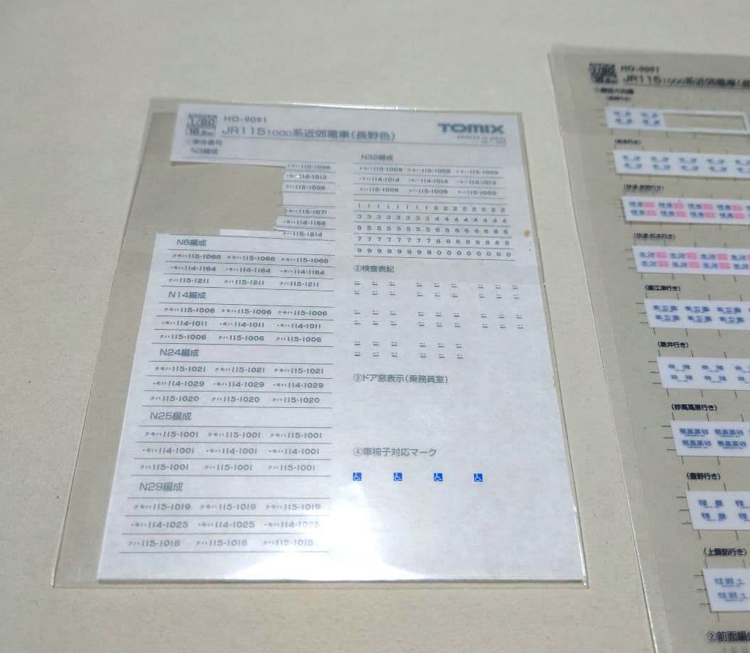 トミックスHO JR115系1000番代（長野色・N編成・リニューアル車）加工品