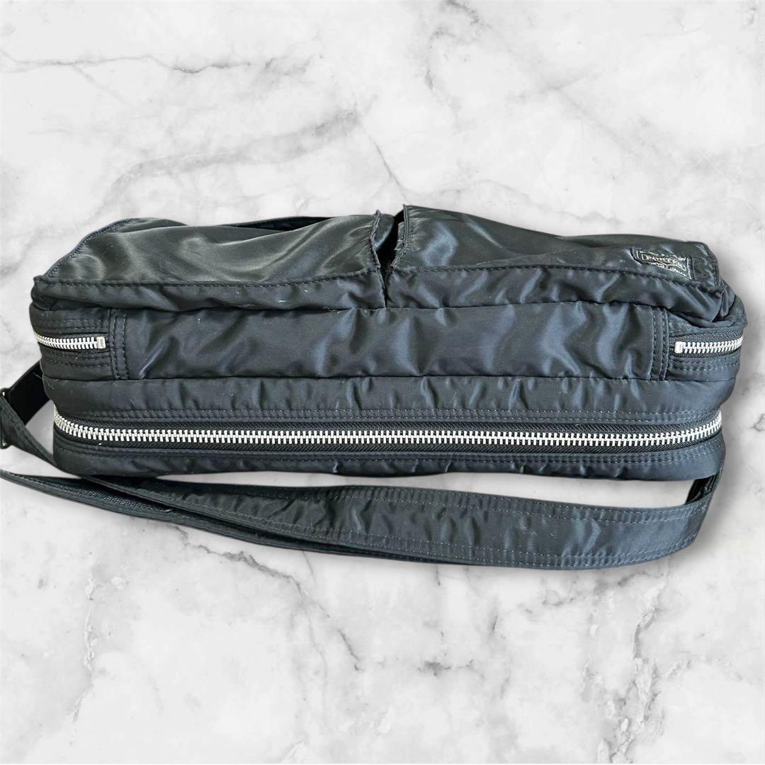 【希少】PORTER TANKER ブリーフケース　2way黒　2層　マチ拡張