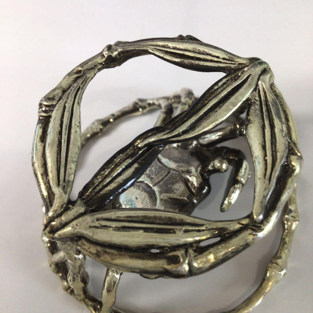 R926 蓋置 『唐銅』『藤井宗喜造』『笹蟹蓋置』 共箱 茶道具の通販