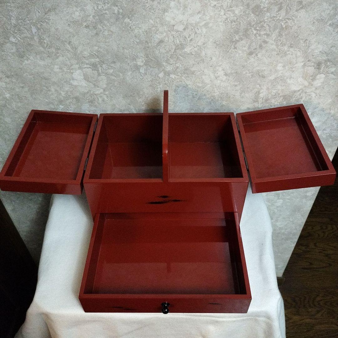 【未使用】根来塗　裁縫箱　小物入れ