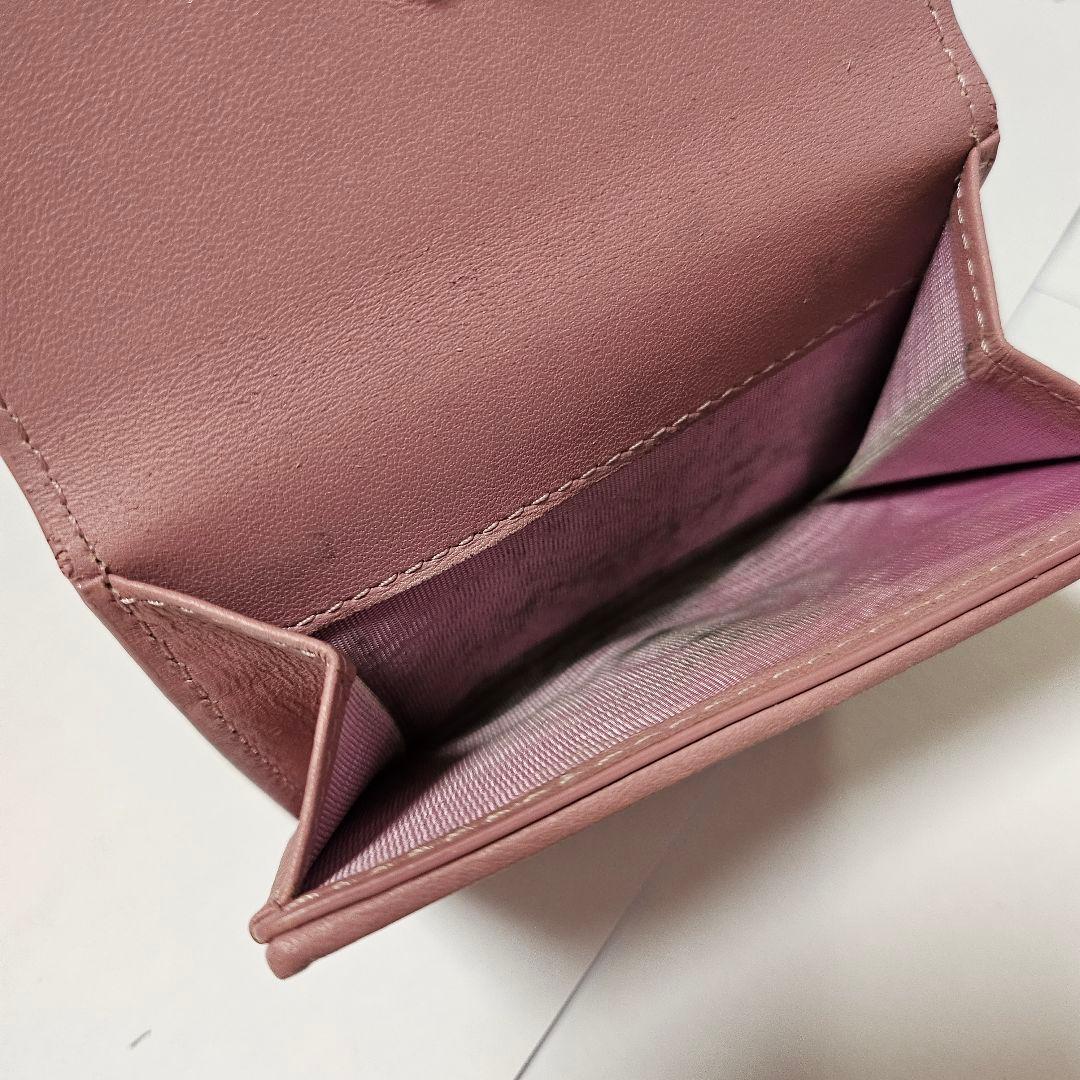 ピンク キルティング 三つ折り財布