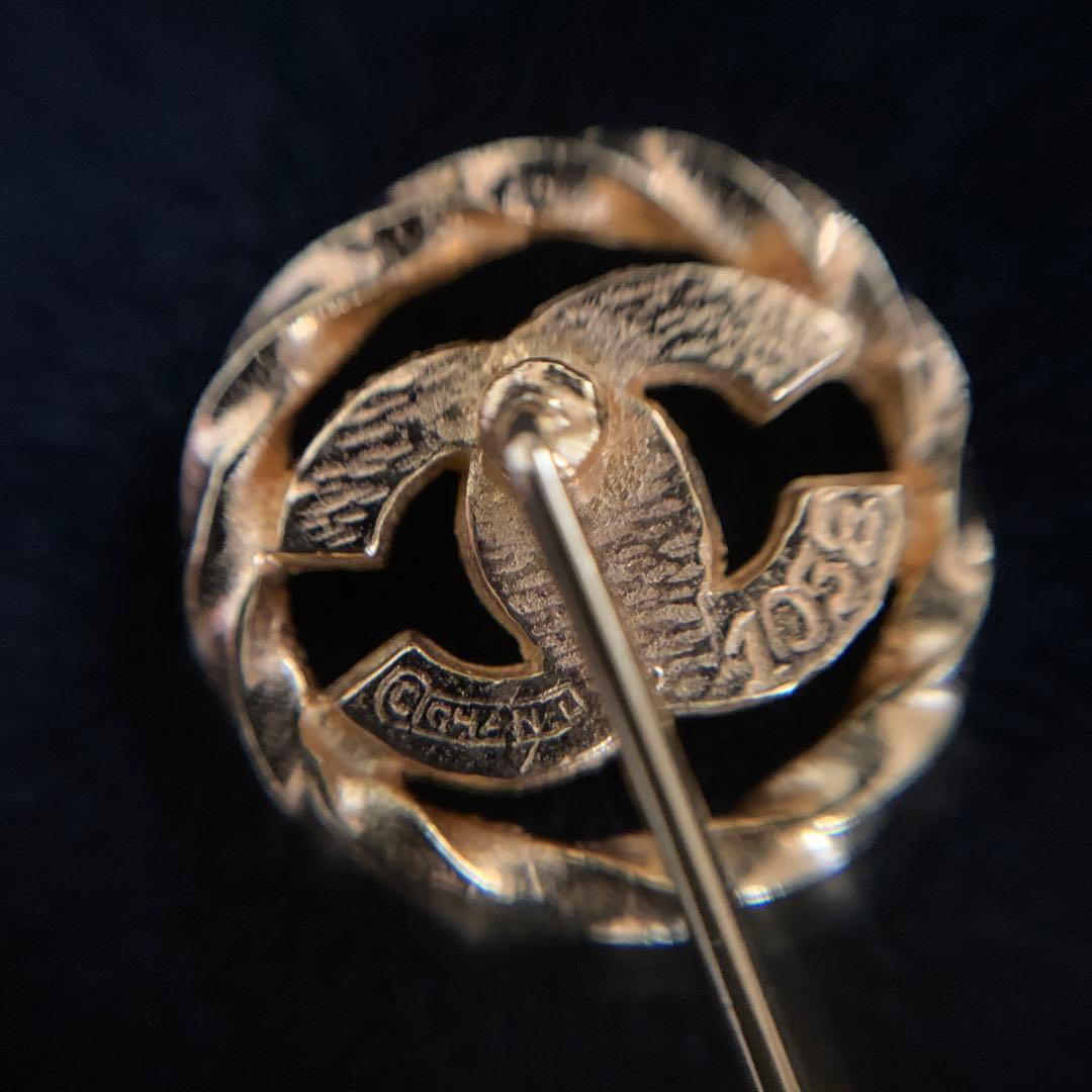 CHANEL ヴィンテージ シャネル ピンブローチ ラインストーン ココマーク