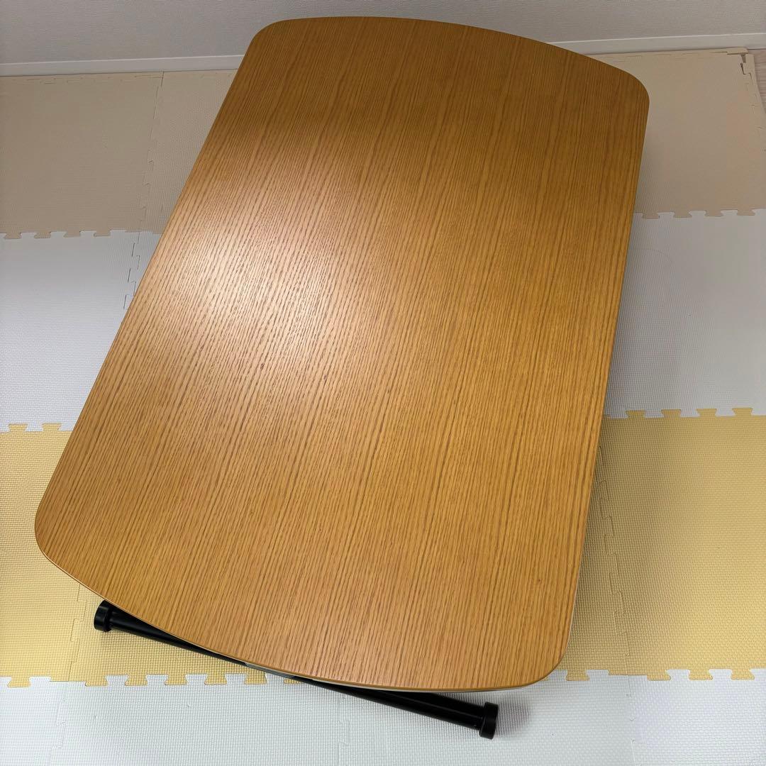 【花ちゃん】昇降式テーブル ダイニングテーブル 高さ調整可能 メープル