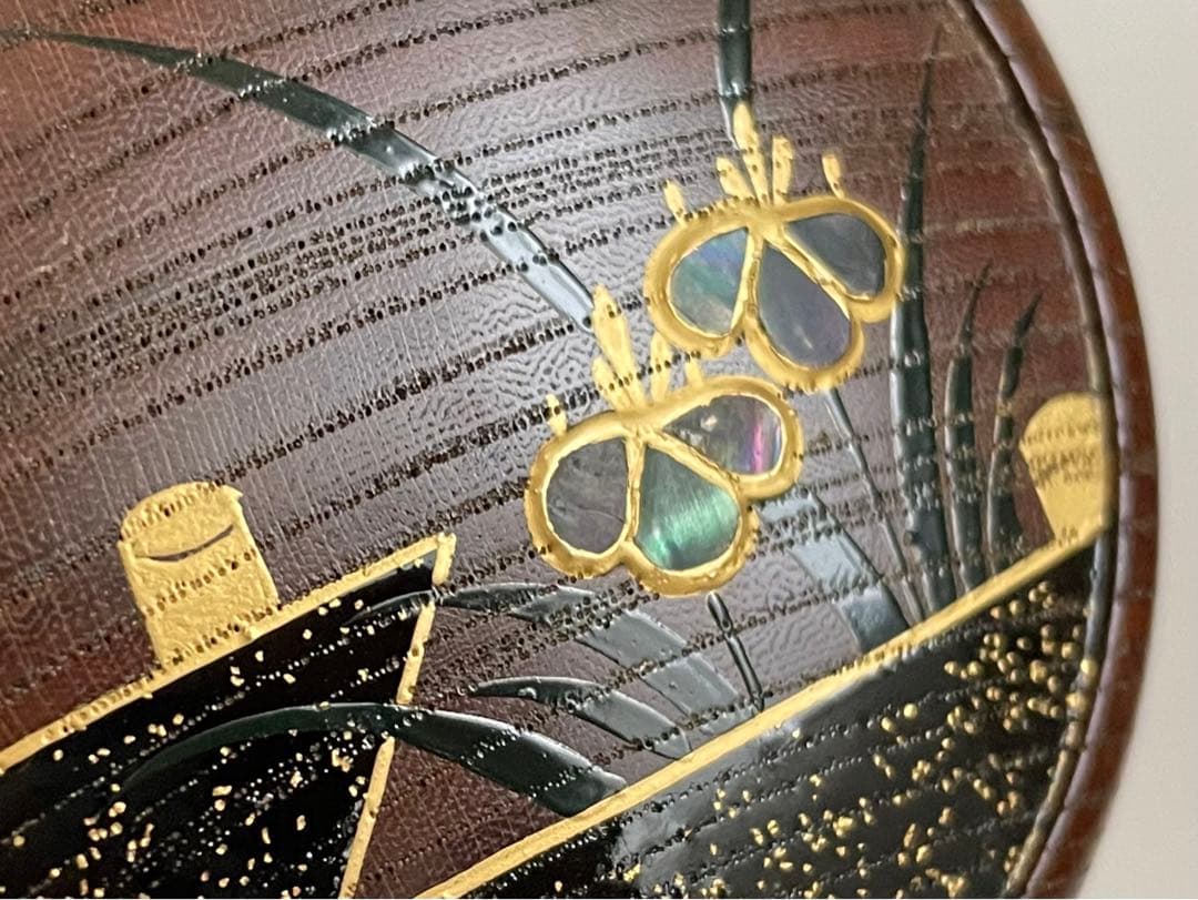 茶道具 筑紫筑良 欅摺漆八橋 大棗 棗 茶入 桔梗 螺鈿 蒔絵 共